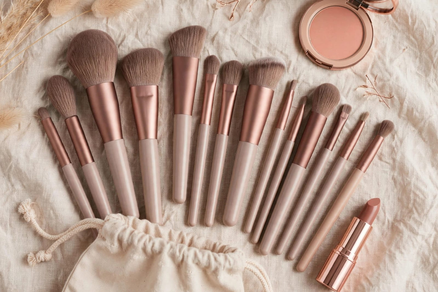 Rose Gold 13pcs Make-up Brushes