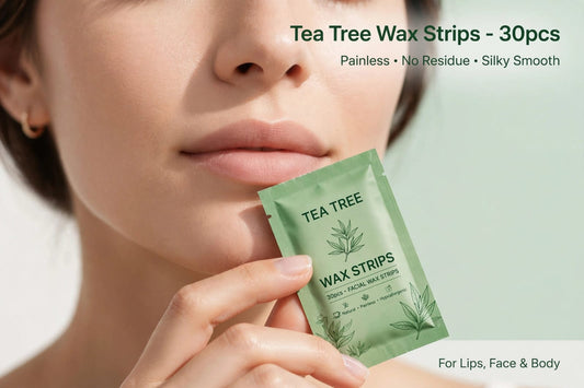 Tea Tree Facial Wax Strips - 30pcs Painless & No Residue