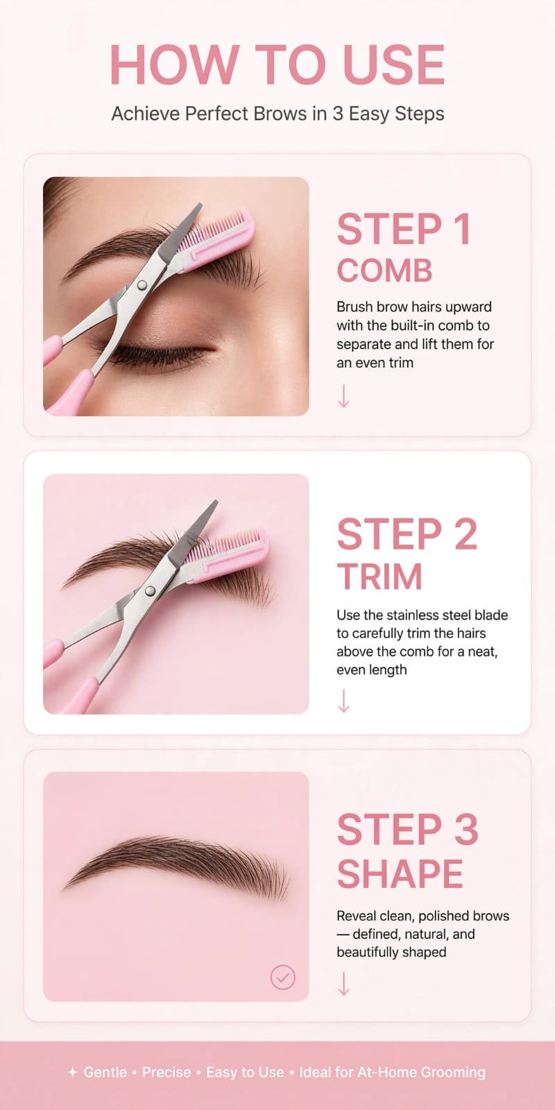 BrowBuddy 2-in-1 Eyebrow Scissors with Comb