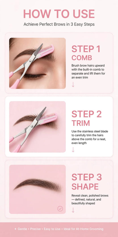 BrowBuddy 2-in-1 Eyebrow Scissors with Comb