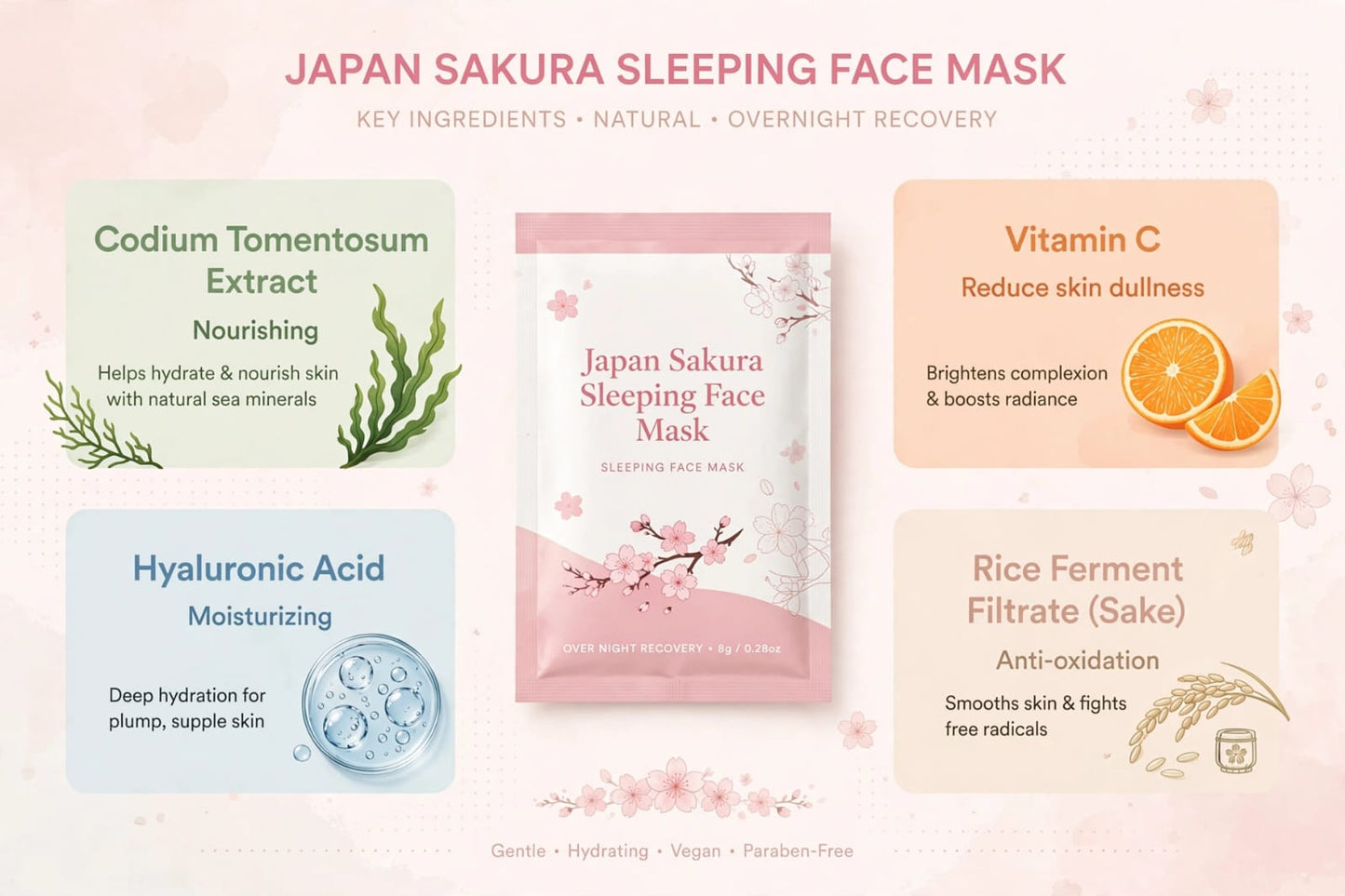 LAIKOU Japan Sakura 6-Piece Glow Kit